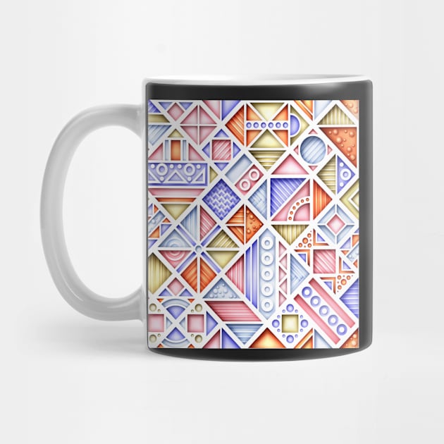 3d Colorful Geometric Pattern, Crazy Print by lissantee